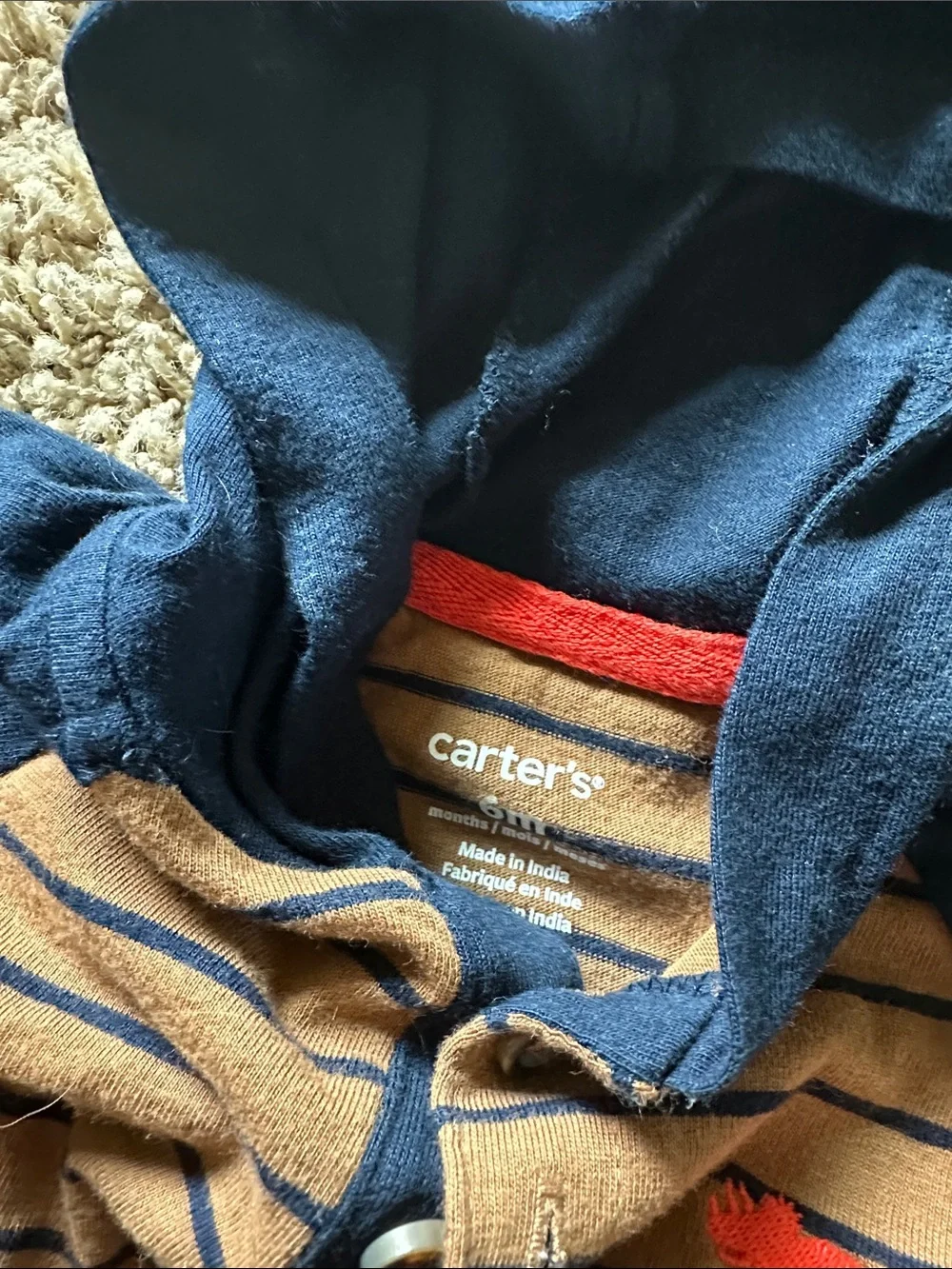 Striped Hooded Baby Bodysuit trio